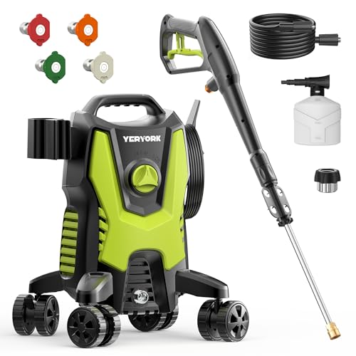 Electric Pressure Washer, 4500 PSI 2.8 GPM Power Washer with Anti-Tipping Technology, 4 Quick Connect Nozzles, Foam Cannon, Stainless Steel Lance, High Pressure Washer for Cars/Fences/Driveways/Patios
