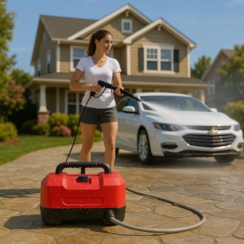 1800 PSI 1.2 GPM Electric Jet Cleaner Car Wash System, 13 Amp Motor, Portable Automotive Cleaning Kit with 3 Quick-Connect Attachments, Lightweight Compact Design – Compatible with Bauer Systems