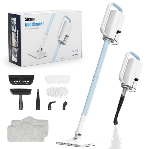 Rotated Steam Mop, 2 Microfiber Pads, 400ML Removable Tank