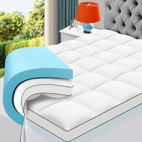 Masvis King Size Dual Layer Memory Foam Mattress Topper