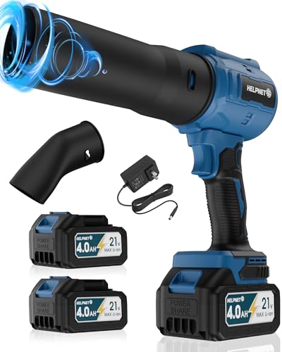 Cordless Leaf Blower with Battery and Charger,Electric Leaf Blower,(600000)RPM,Batteries & Charger,Lightweight Handheld with Extended Nozzle,Portable Blower for Patio Cleaning,Blowing Leaves and Dust