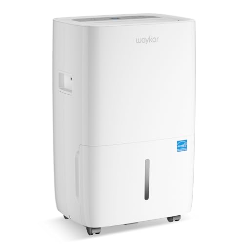 Waykar 80 Pints 2025 Energy Star Dehumidifier for Spaces up to 5,000 Sq. Ft for Basement and Home, Large Room with Drain Hose and 1.14 Gallons Water Tank