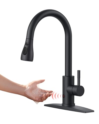 FORIOUS Matte Black Touchless Kitchen Faucet