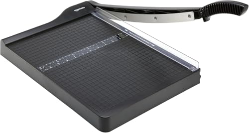 Amazon Basics Paper Trimmer Cutter for Office and Crafts, Heavy-Duty, Portable Paper Slicer, 15-Inch, 10-Sheet Cardstock