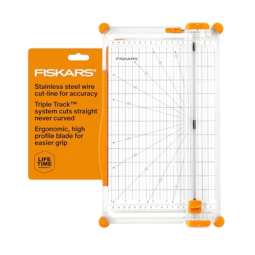 Fiskars Precision Paper Trimmer, Easy and Accurate Crafting Tool, Cuts Straight for Crafts, Cards, and More