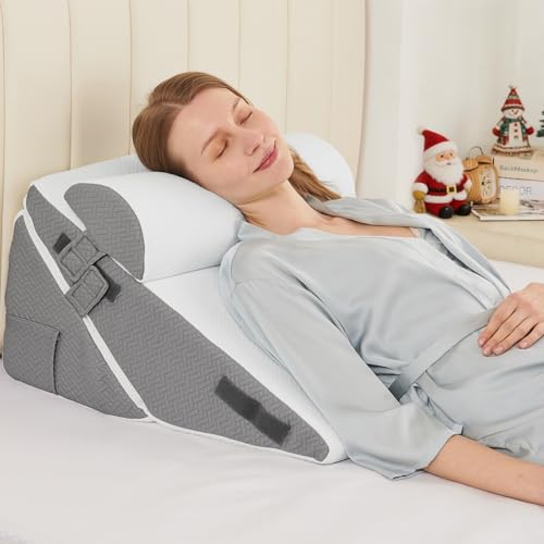 Sasttie Adjustable Memory Foam Wedge Pillow Set
