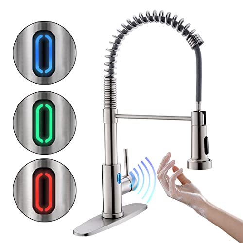 OWOFAN Touchless Kitchen Faucet with LED Sprayer