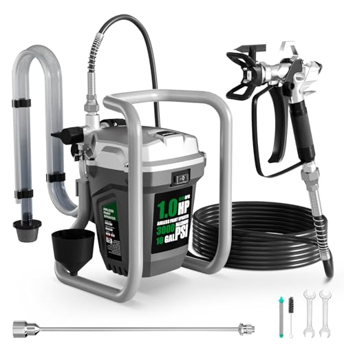Airless Paint Sprayer, High-Pressure Electric Paint Spray Gun with Extension Rod, Thinning-Free Professional Painting Tool for Interior/Exterior Walls, Fences, Ceilings, Cabinets (Industrial Style)