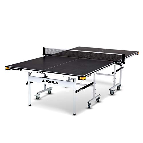 JOOLA Rally TL Professional MDF Indoor Ping Pong Table w/ Quick Clamp Table Tennis Net & Post Set - 10 Minute Easy Assembly - Corner Ball Holders - Tournament Quality - Includes Playback Mode