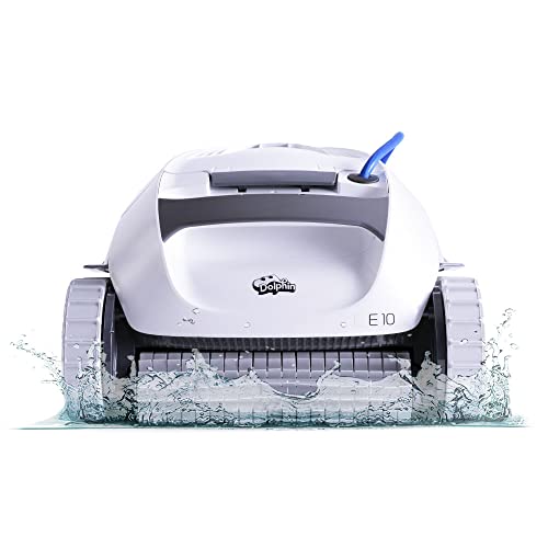 Dolphin (2026 Model) E10 Automatic Robotic Pool Vacuum Cleaner, Active Scrubber Brush, Top Load Filters Access, Ideal for Above-Ground Pools up to 30 FT in Length