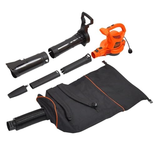 BLACK+DECKER Leaf Blower, Leaf Vacuum and Mulcher 3 in 1, Backpack Blowers for Lawn Care,250 mph Airflow, 400 cfm Delivery Power, Reusable Bag Included, Corded (BEBL7000)
