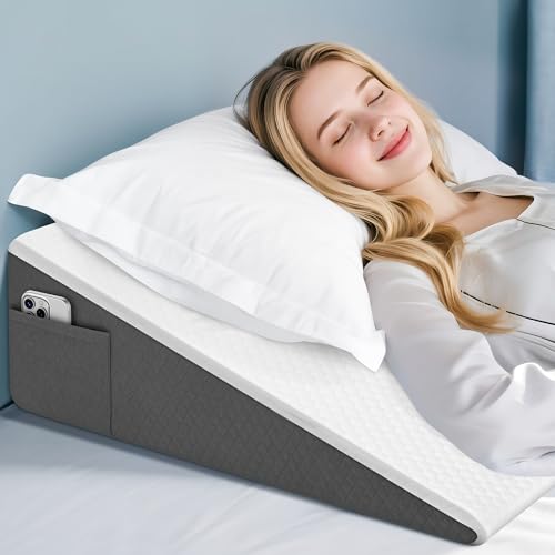 DiffPacky 8 Inch Cooling Memory Foam Wedge Pillow