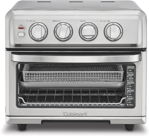 Cuisinart Air Fryer Toaster Oven with Grill, 1800W 8-1 Air Fryer Oven with Bake, Convection Bake, Grill, Broil and Warm Options, Large Capacity, 60-Minute Timer, TOA-70NAS, Stainless Steel