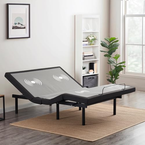 Nestl Adjustable Bed Frame, Zero clearance Adjustable Massage Bed Frame with Wireless Remote, Adjustable Bed Base Head & Foot Massage, Fast & Easy Assembly, USB Ports, LED Light, King Size Bed Frame